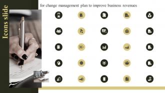 Icons Slide For Change Management Plan To Improve Business Revenues Ppt File Clipart