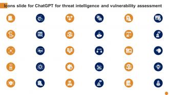 Icons Slide For Chatgpt For Threat Intelligence And Vulnerability Assessment AI SS V