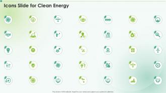 Icons Slide For Clean Energy Ppt Information Ppt Powerpoint Presentation Icon Good