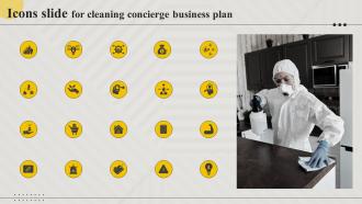 Icons Slide For Cleaning Concierge Business Plan Ppt Introduction BP SS