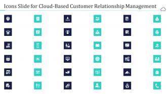 Icons slide for cloud based customer relationship management