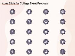 Icons slide for college event proposal ppt powerpoint presentation pictures show
