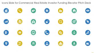 Icons Slide For Commercial Real Estate Investor Funding Elevator Pitch Deck