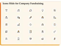 Icons slide for company fundraising ppt powerpoint presentation visual aids pictures