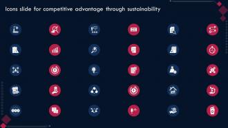 Icons Slide For Competitive Advantage Through Sustainability
