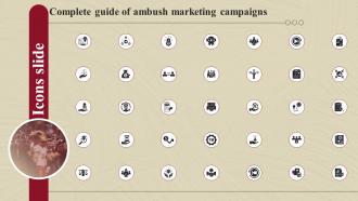 Icons Slide For Complete Guide Of Ambush Marketing Campaigns