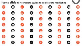 Icons Slide For Complete Guide To Real Estate Marketing MKT SS V