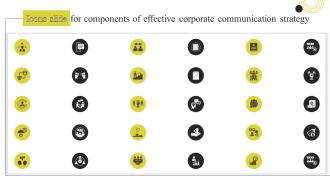 Icons Slide For Components Of Effective Corporate Communication Strategy