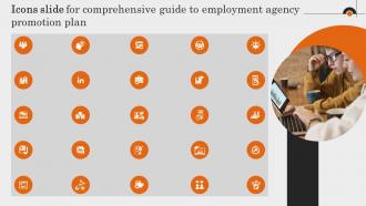 Icons Slide For Comprehensive Guide To Employment Agency Promotion Plan Strategy SS V