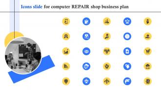 Icons Slide For Computer Repair Shop Business Plan BP SS