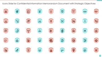 Icons slide for confidential information memorandum with strategic objectives