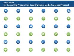 Icons Slide For Consulting Proposal For Creating Social Media Presence Proposal Ppt File Formats