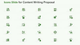 Icons slide for content writing proposal ppt ideas