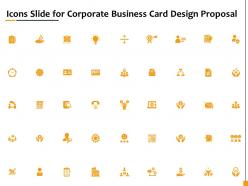 Icons slide for corporate business card design proposal ppt icon