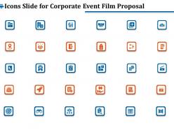 Icons slide for corporate event film proposal ppt ideas