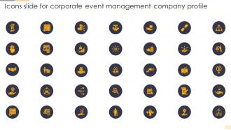 Icons Slide For Corporate Event Management Company Profile