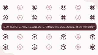 Icons Slide For Corporate Governance Of Information And Communications Technology