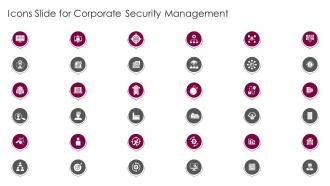 Icons slide for corporate security management ppt infographic formates