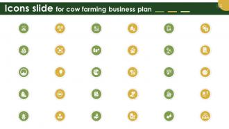Icons Slide For Cow Farming Business Plan BP SS
