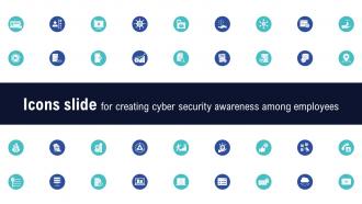 Icons Slide For Creating Cyber Security Awareness Among Employees