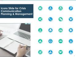 Icons slide for crisis communication planning management ppt presentation rules