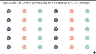 Icons Slide For Critical Dimensions And Scenarios Of CIO Transition
