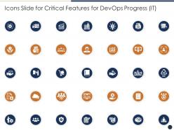 Icons slide for critical features for devops progress it critical features devops progress it