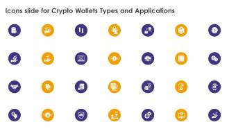 Icons Slide For Crypto Wallets Types And Applications Ppt Ideas Infographic Template