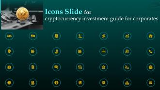 Icons Slide For Cryptocurrency Investment Guide For Corporates