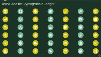 Icons Slide For Cryptographic Ledger Ppt Powerpoint Presentation Diagram Images