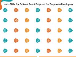 Icons slide for cultural event proposal for corporate employees ppt powerpoint presentation images