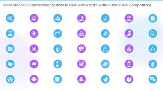Icons Slide For Customizable Solutions To Deal With Worlds Water Crisis Case Competition