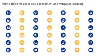 Icons Slide For Cyber Risk Assessment And Mitigation Planning