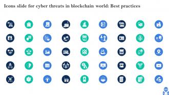 Icons Slide For Cyber Threats In Blockchain World Best Practices BCT SS V