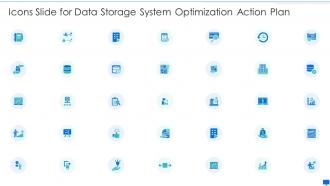 Icons slide for data storage system optimization action plan