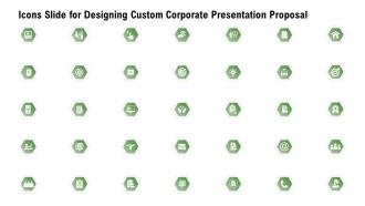 Icons slide for designing custom corporate presentation proposal