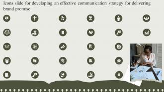 Icons Slide For Developing An Effective Communication Strategy For Delivering Brand Promise