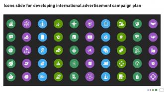 Icons slide for developing international advertisement MKT SS V