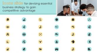 Icons Slide For Devising Essential Business Strategy To Gain Competitive Advantage