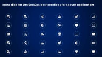 Icons Slide For Devsecops Best Practices For Secure Applications