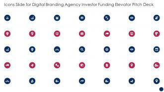 Icons Slide For Digital Branding Agency Investor Funding Elevator Pitch Deck