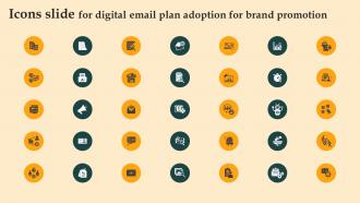 Icons Slide For Digital Email Plan Adoption For Brand Promotion