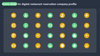 Icons Slide For Digital Restaurant Reservation Company Profile CP SS V