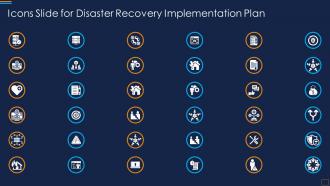 Icons Slide For Disaster Recovery Implementation Plan