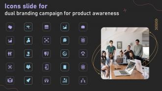 Icons Slide For Dual Branding Campaign For Product Awareness