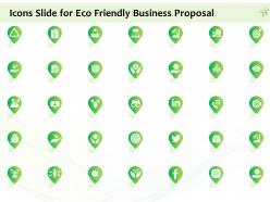 Icons slide for eco friendly business proposal ppt powerpoint presentation file elements