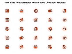 Icons slide for ecommerce online store developer proposal ppt powerpoint presentation styles clipart images