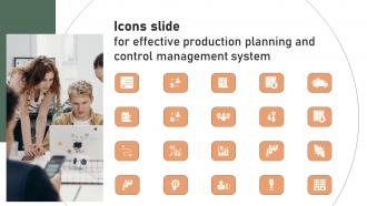 Icons Slide For Effective Production Planning And Control Management System