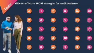 Icons Slide For Effective WOM Strategies For Small Businesses MKT SS V