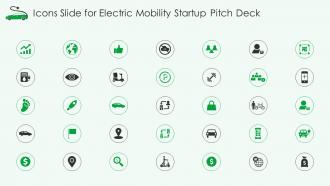 Icons slide for electric mobility startup pitch deck ppt powerpoint presentation file visuals